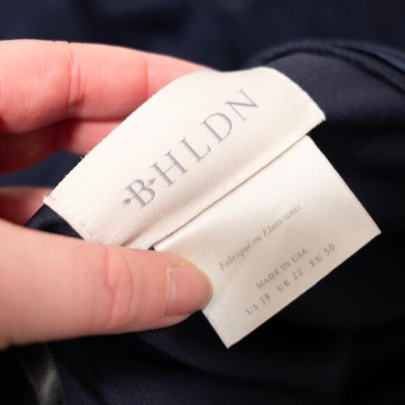 BHLDN Anthropologie Lena Dress Navy Draped Blouson Bridesmaid Plus SZ 18 - Picture 6 of 7